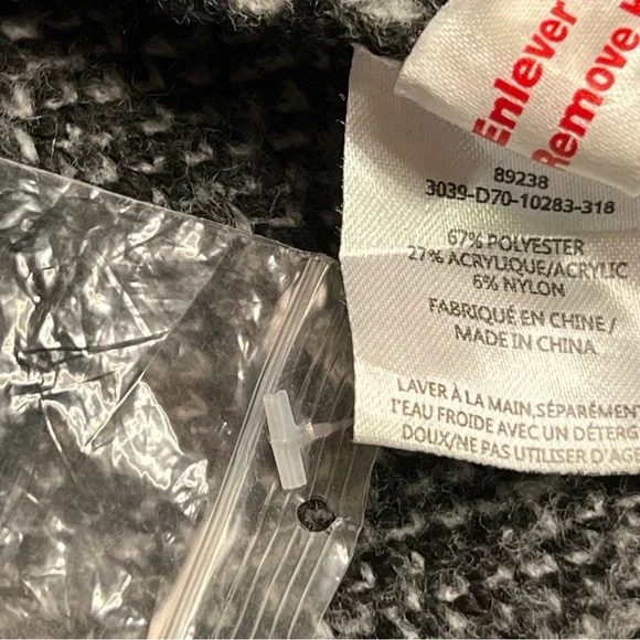 Laura Black & Grey Chevron Knit Long Cardigan with drop in pocket size medium - Picture 5 of 8